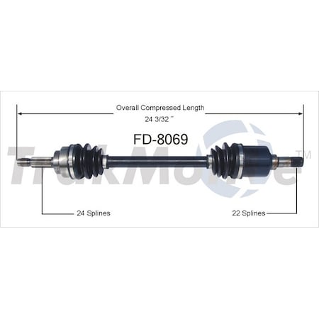 Surtrack Axle Cv Axle Shaft, Fd-8069 FD-8069